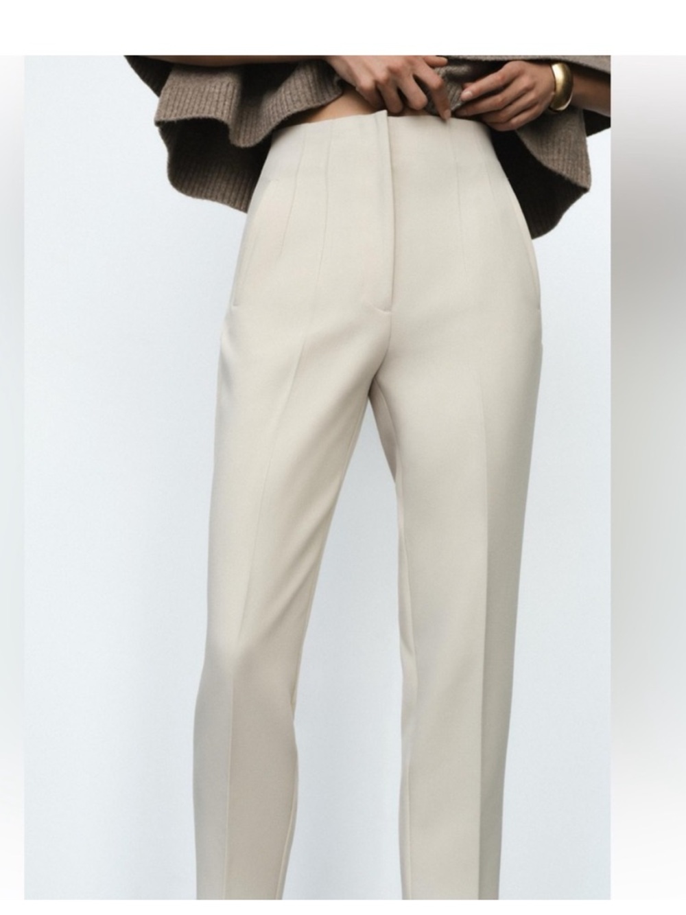 Zara High-Waist Tailored Straight-Leg Pants
